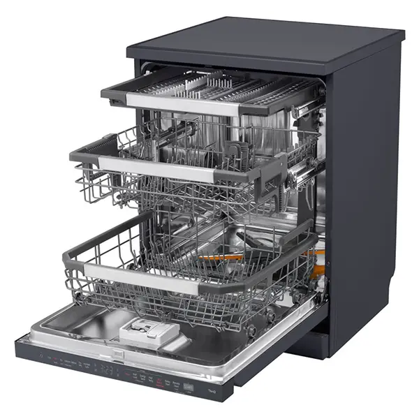 ماشین ظرفشویی و خشک‌کن سه طبقه ال جی مدل DFC287HMS رنگ مشکی مات