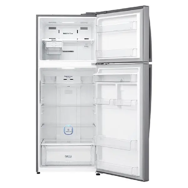 یخچال فریزر بالا پایین مدل  GL-F682HLHN رنگ نقره ای با درب باز