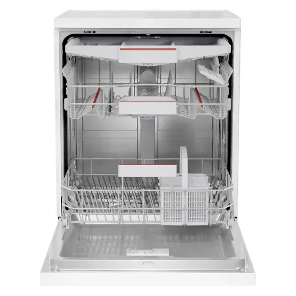 ماشین ظرفشویی بوش مدل SMS4HMW65M رنگ سفید از جلو با درب باز