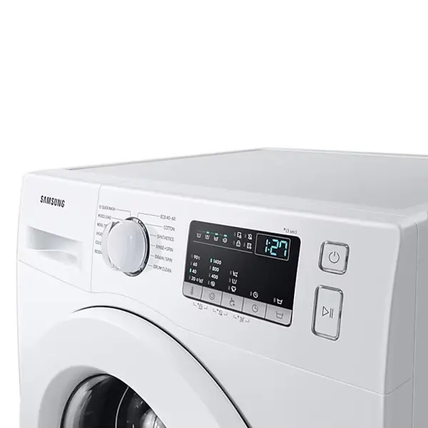 ماشین لباسشویی سامسونگ WW80T4040EE رنگ سفید نمای از صفحه نمایش و دکمه های کنترلی