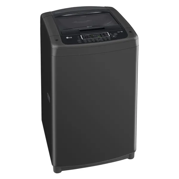ماشین لباسشویی و پتوشور ال جی T1685NEHT2 رنگ دودی از نمای کنار