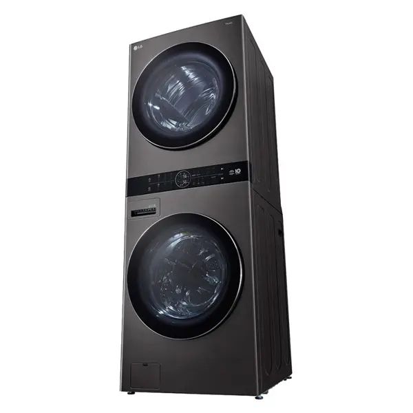 ماشین لباسشویی و خشک کن ال جی WK2116BST رنگ دودی از نمای کنار