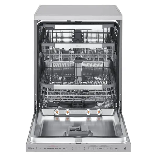 محفظه داخلی ماشین ظرفشویی 14 نفره سه طبقه ال جی مدل DFC335HP رنگ نقره ای پلاتینیومی