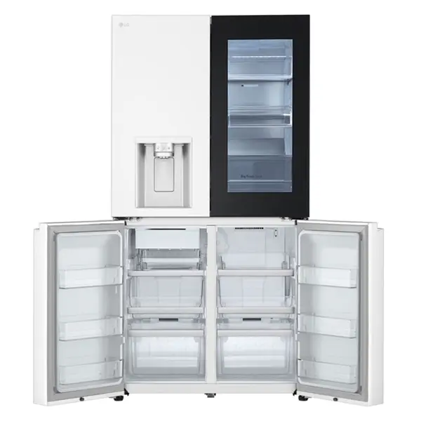 یخچال فریزر فرنچ چهار درب ال جی مدل GR-X33FFQRL رنگ سفید از نمای داخل