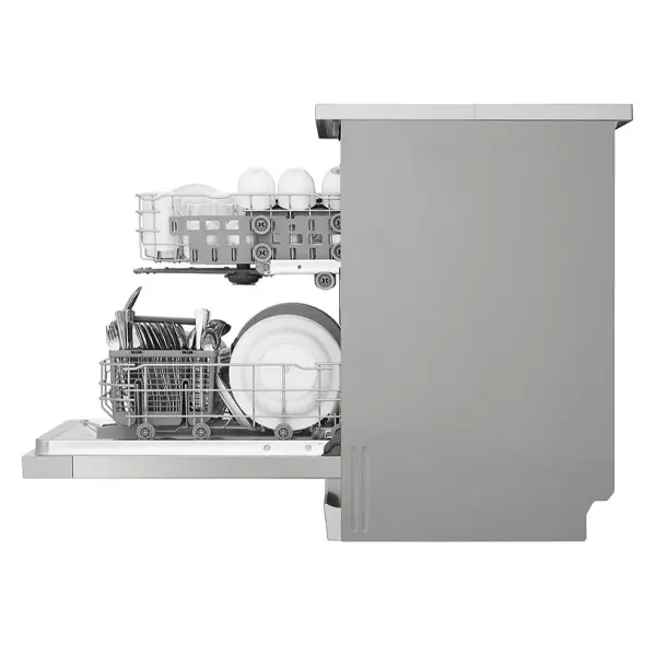 ماشین ظرفشویی ال جی مدل DFC612FV رنگ نقره ای از نمای بغل