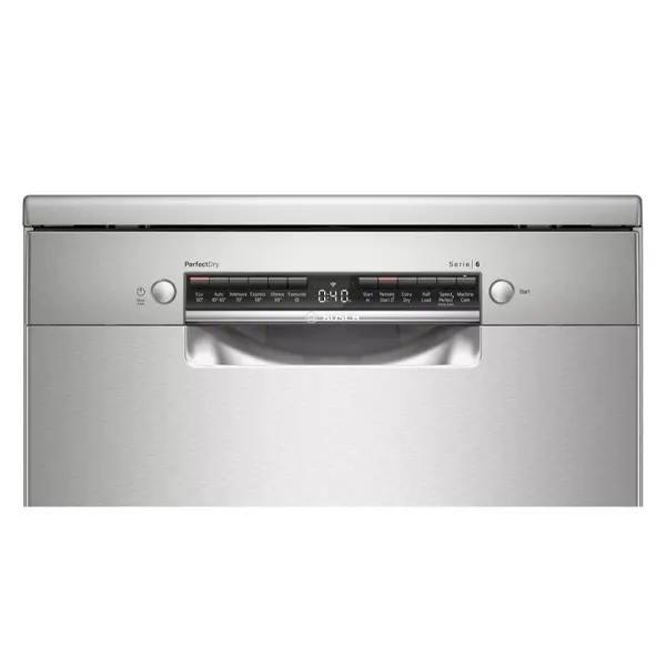 صفحه نمایش و پنل کنترلی ماشین ظرفشویی 14 نفره سری 6 بوش مدل SMS6ZCI00G رنگ نقره ای