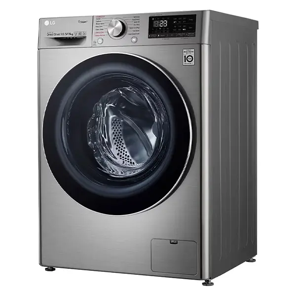  ماشین لباسشویی و خشک کن ال جی F4V5RGP2T رنگ نقره ای ازنمای کنار