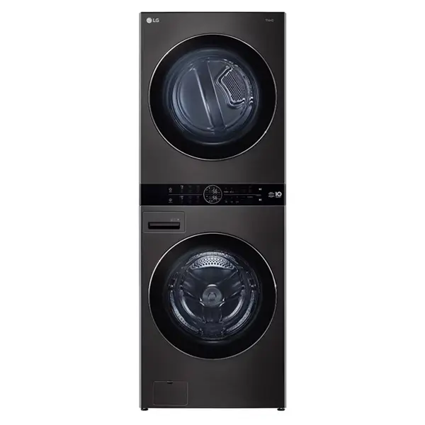 خرید ماشین لباسشویی و خشک کن ال جی مدل WT2116BRK رنگ دودی از نمای جلو