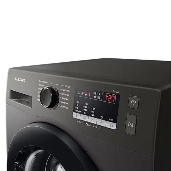 ماشین لباسشویی سامسونگ WW80T4040CX رنگ اینوکس نمای از صفحه نمایش و دکمه های کنترلی