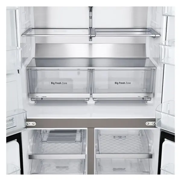 یخچال فریزر ال جی مدل GMX946NS9F رنگ نقره ای با دو کشوی big fresh zone مخصوص نگهداری میوه و سبزیجات