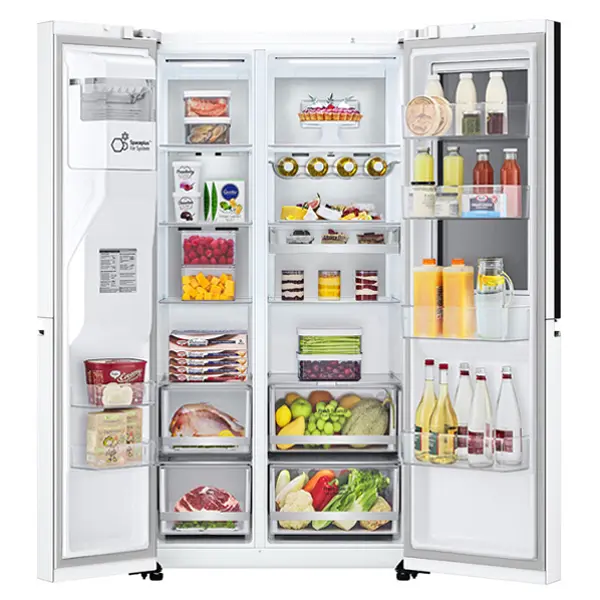 یخچال فریزر ساید بای ساید دو درب ال جی مدل GCX-287TVW نمای داخل