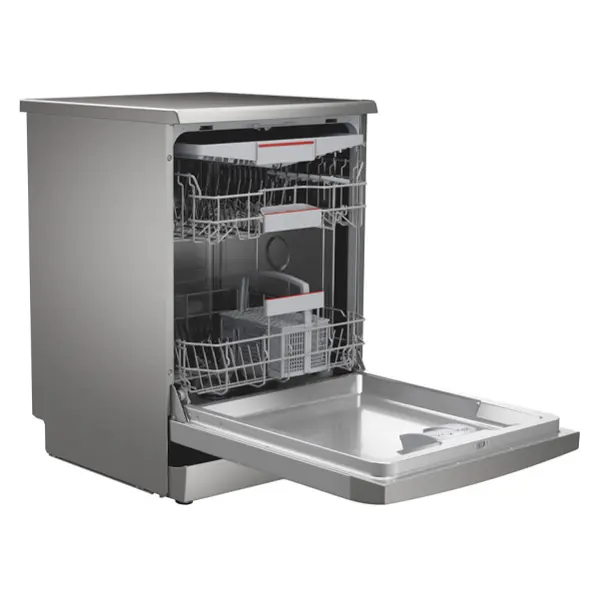 ماشین ظرفشویی 14 نفره بوش مدل SMS4HMI65M رنگ نقره ای از کنار با درب باز