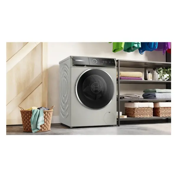 ماشین لباسشویی بوش WGB2560XME رنگ نقره ای از نمای کنار