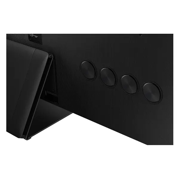 بلندگوهای پشت وطراحی پایه  تلویزیون سامسونگ مدل 75QN800D با  قابلیت نصب  Slime One Connect Box پشت آن