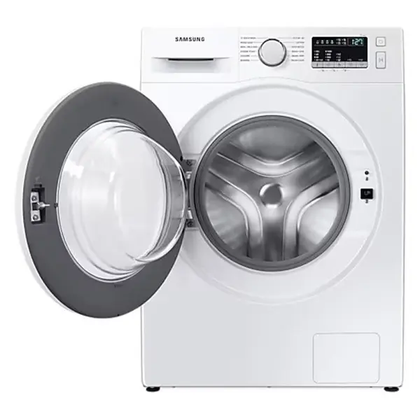 ماشین لباسشویی سامسونگ WW80T4040EE رنگ سفید از نمای جلو با درب باز