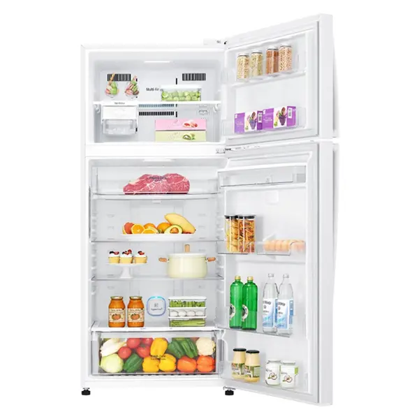 یخچال فریزر بالا پایین ال جی مدل GN-F782HQHL رنگ سفید نمای داخل