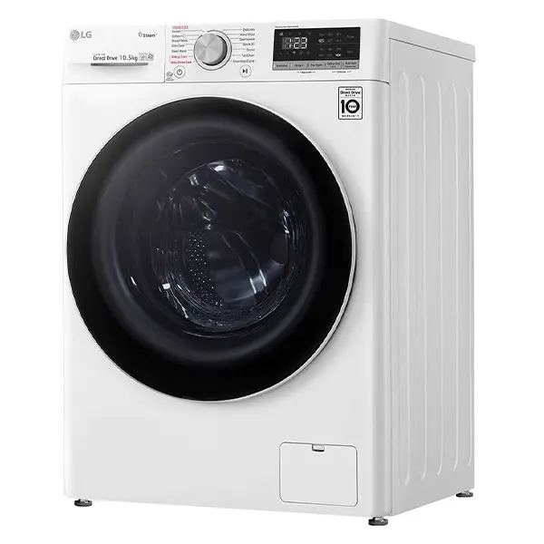  ماشین لباسشویی و خشک کن ال جی F4V5RYP0W رنگ سفید  ازنمای کنار
