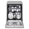ماشین ظرفشویی 14 نفره سه طبقه ال جی مدل  DFC513FV رنگ نقره ای پلاتینیومی با درب باز