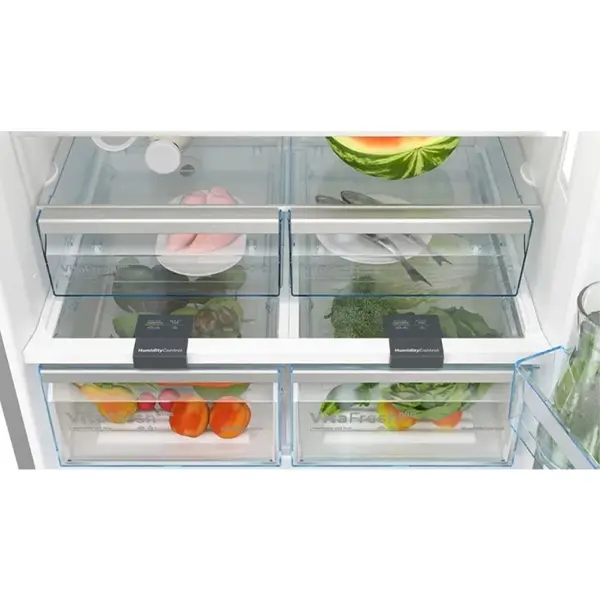 یخچال فریزر دو درب بوش مدل KGD86AI31U رنگ نقره ای با کشوی مخصوص میوه و سبزیجات