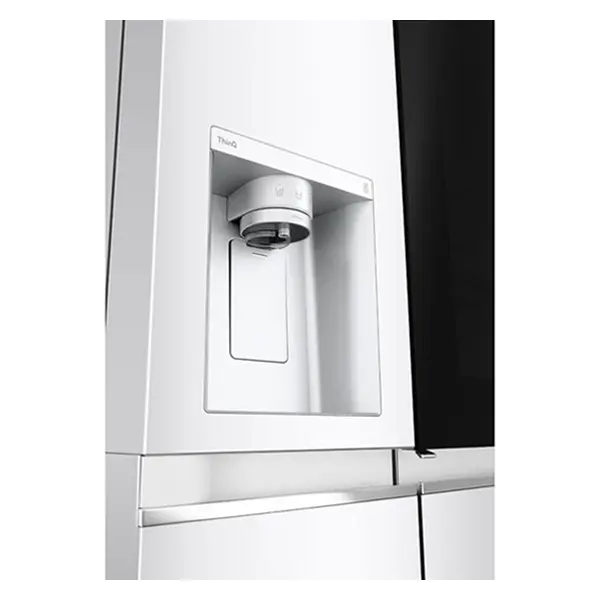 یخچال فریزر ساید بای ساید دو درب ال جی مدل GCX-287TVW نمایی از  اب ریز و یخ ریز