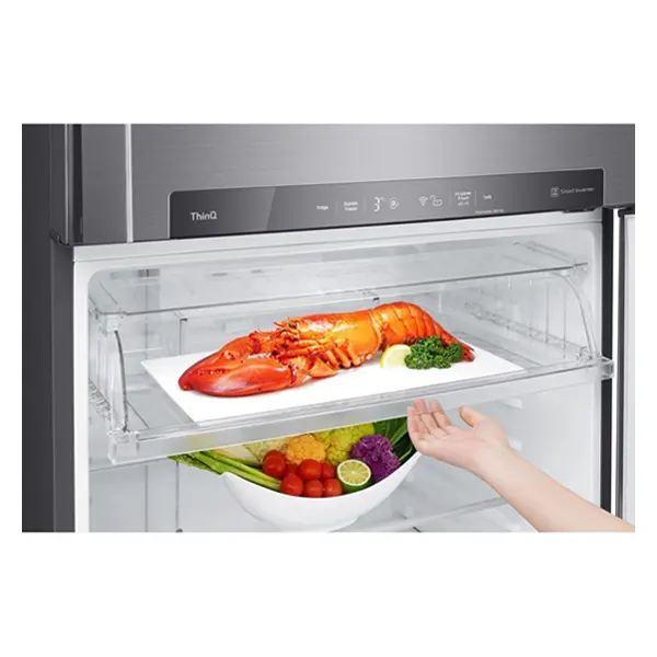 یخچال فریزر بالا پایین ال جی مدل GN-F782HFHL رنگ نقره ای نمای از کشو ی Fresh O Zone