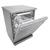 ماشین ظرفشویی ال جی مدل DFC335HP رنگ نقره ای پلاتینیومی با درب نیمه  باز از نمای کنار