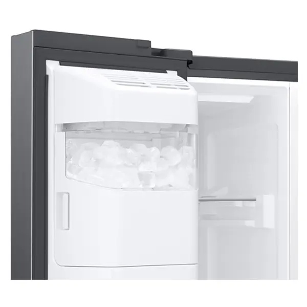 یخچال فریزر ساید بای ساید دو درب سامسونگ RS80DG5402SL رنگ نقره ای  نمایی از یخ ساز اتوماتیک