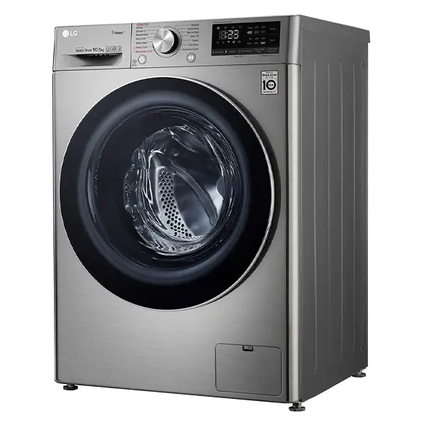  ماشین لباسشویی و خشک کن ال جی F4V5RYP2T رنگ نقره ای  ازنمای کنار