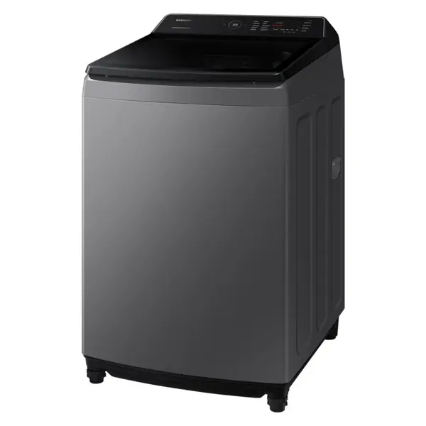 ماشین لباسشویی و پتوشور سامسونگ WA17CG6745BD رنگ خاکستری از کنار