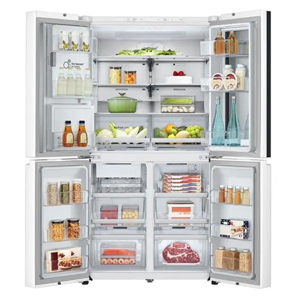 یخچال فریزر فرنچ چهار درب ال جی مدل GR-X33FFQRL رنگ سفید از نمای داخل