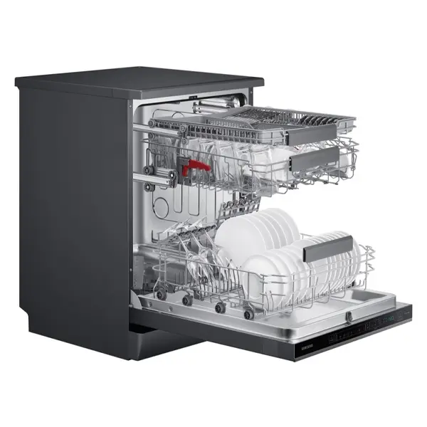 ماشین ظرفشویی سامسونگ DW60A8050FG رنگ دودی با قابلیت تنظیم ارتفاع سبد
