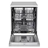 ماشین ظرفشویی ال جی مدل DFC612FV رنگ نقره ای از نمای جلو با درب باز