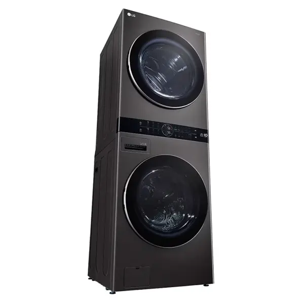 ماشین لباسشویی و خشک کن ال جی مدل WT2116BRK رنگ دودی از نمای کنار