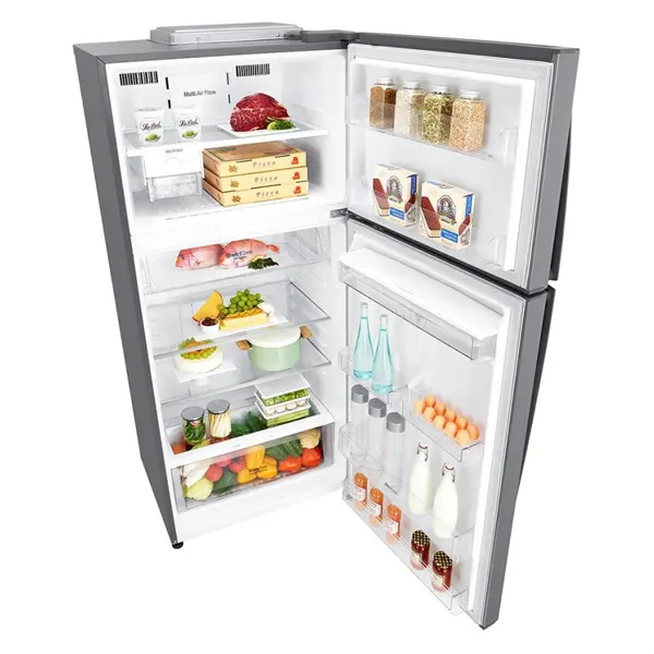 یخچال فریزر بالا پایین ال جی مدل GN-F782HFHL رنگ نقره ای نمای داخل