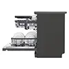 ماشین ظرفشویی ال جی مدل DFC335HD رنگ دودی با درب باز از نمای بغل
