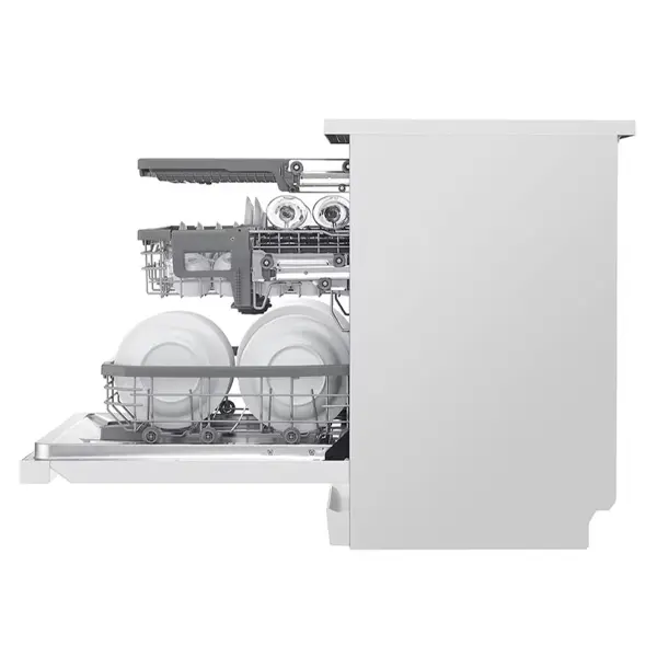 ماشین ظرفشویی ال جی مدل DF325FW رنگ سقید از نمای بغل