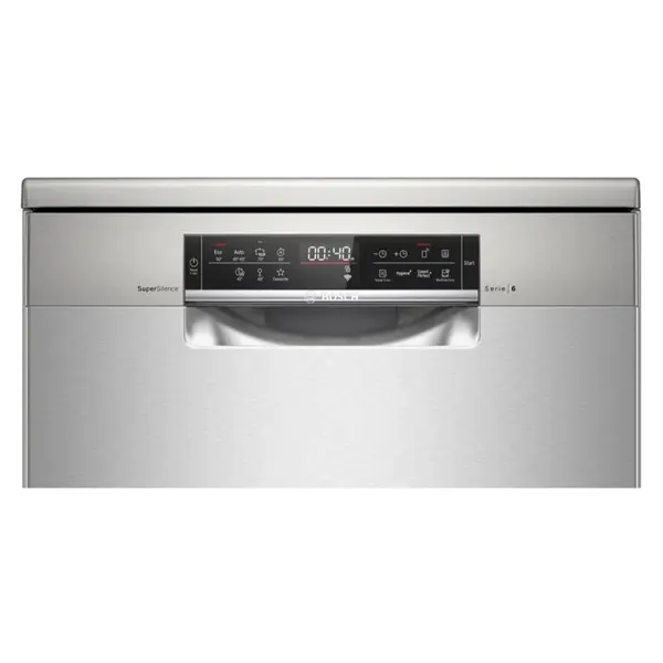 صفحه نمایش و پنل کنترلی ماشین ظرفشویی  بوش مدل SMS6ZCI37Q  رنگ نقره ای