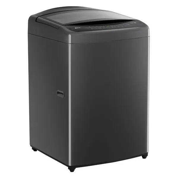 ماشین لباسشویی و پتوشور ال جی T18H3SDHT2 رنگ دودی از نمای کنار