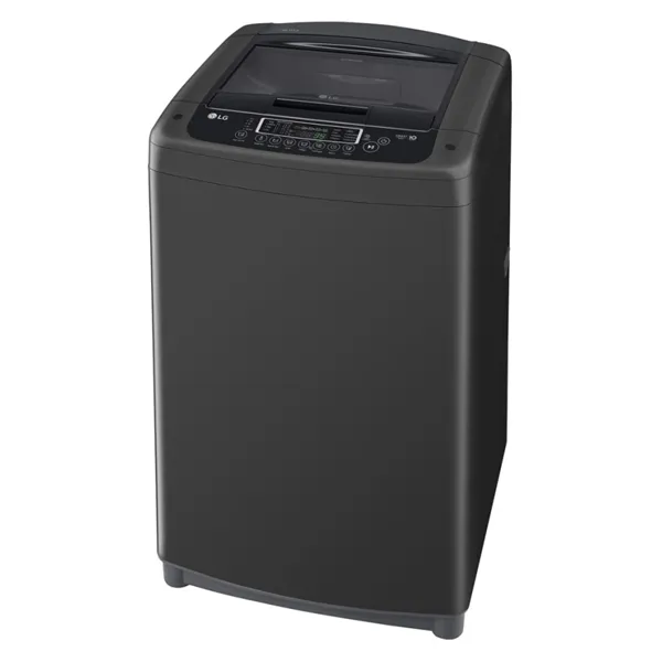 ماشین لباسشویی و پتوشور ال جی T1685NEHT2 رنگ دودی از نمای کنار