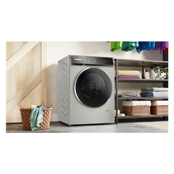 خرید و قیمت ماشین لباسشویی بوش WGB244AXGC رنگ نقره ای از نمای کنار