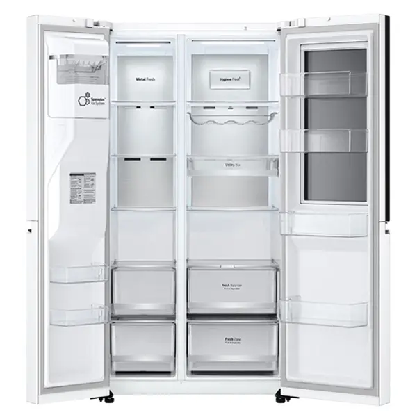 یخچال فریزر ساید بای ساید دو درب ال جی مدل GCX-287TVW نمای داخل
