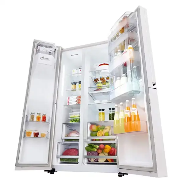 یخچال فریزر ساید بای ساید 3 درب ال جی مدل GR-X260JQGW رنگ سفید از نمای داخل