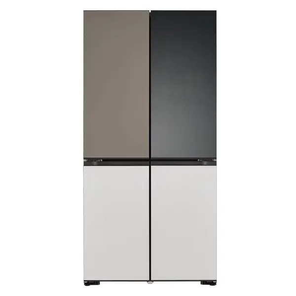 قیمت یخچال فریزر ساید بای ساید چهار درب  ال جی مدل GMV960NNME رنگ سفید و خاکستری نمای جلو