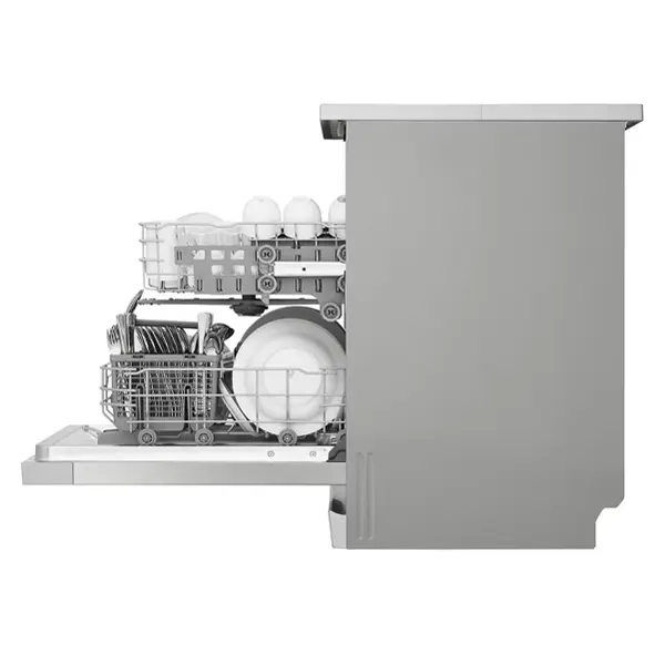 ماشین ظرفشویی ال جی مدل DFC612FV رنگ نقره ای از نمای بغل
