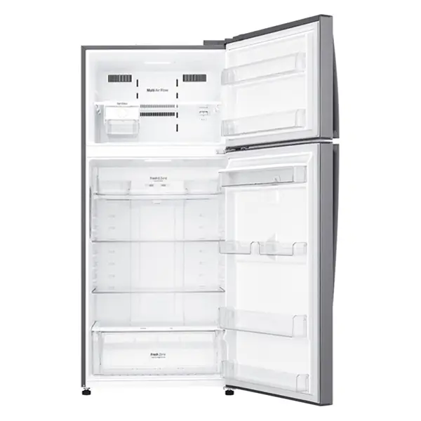یخچال فریزر بالا پایین  ال جی مدل GN-F782HFHL رنگ نقره ای نمای داخل