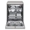 ماشین ظرفشویی 14 نفره سه طبقه ال جی مدل DFC435FP رنگ نقره ای پلاتینیوم با درب باز