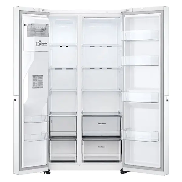 یخچال فریزر دو درب ال جی GC-J257SQSV از نمای داخل 